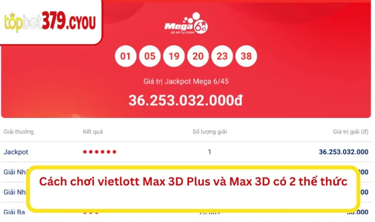 Cách chơi vietlott Max 3D Plus và Max 3D có 2 thể thức