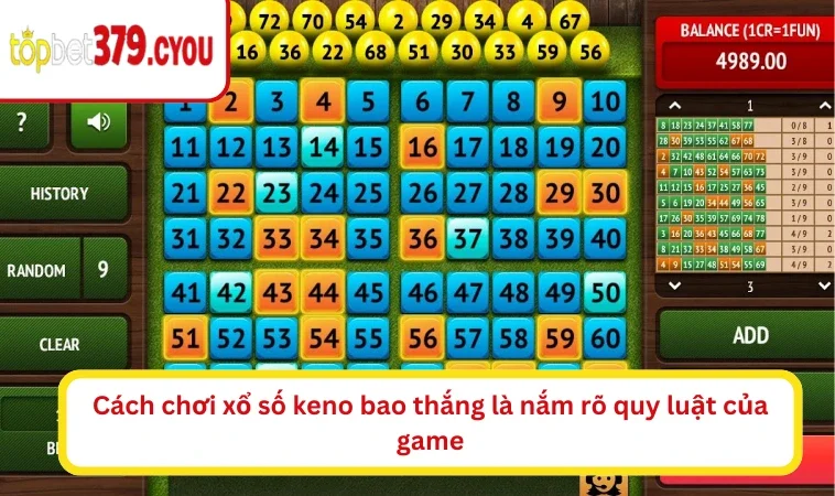 Cách chơi xổ số keno bao thắng là nắm rõ quy luật của game