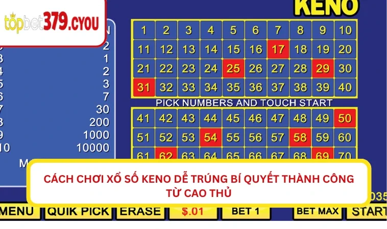 Cách chơi xổ số keno dễ trúng